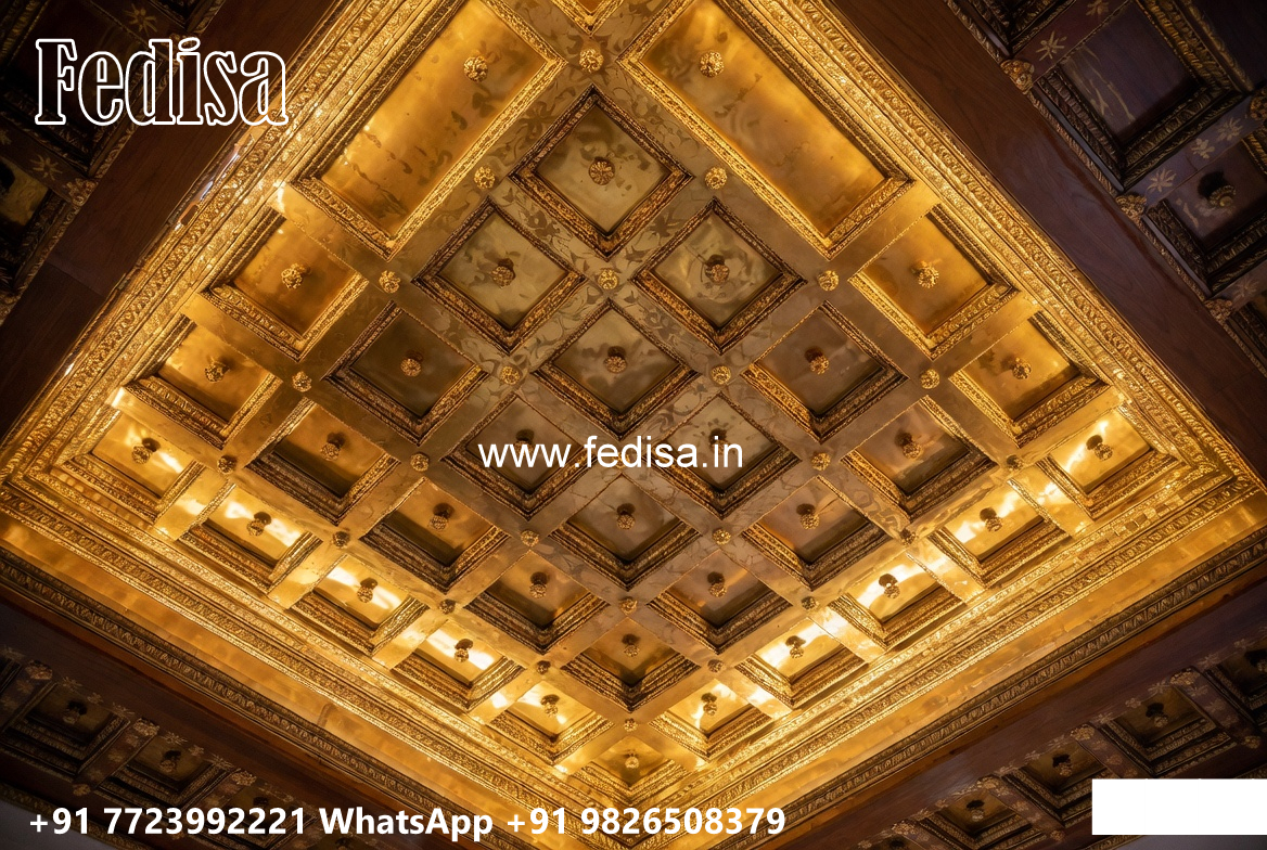 Wooden Classic Ceiling Design Stucco Pop Out Designs No-12220