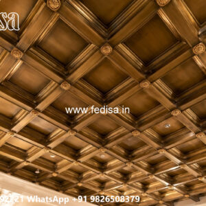 Wooden Classic Ceiling Design Ghar Ka Pop Design No-12221