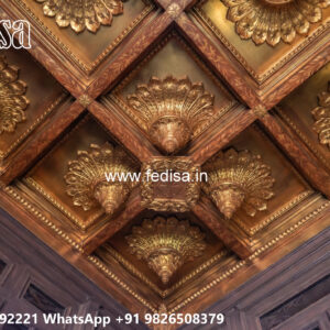 Wooden Classic Ceiling Design Gypsum Ceiling Work Design No-12225