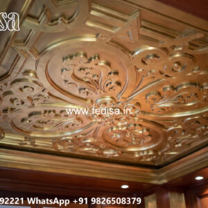 Wooden Classic Ceiling Design Single Room Pop Design No-12230