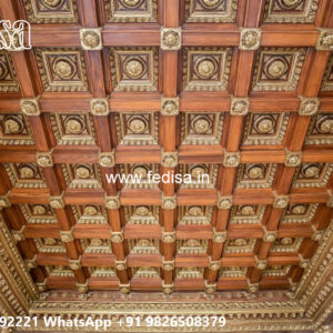Wooden Classic Ceiling Design Single Pop Design No-12251