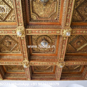 Wooden Classic Ceiling Design False Ceiling Design For Hall With 2 Fans No-12252