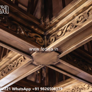 Wooden Classic Ceiling Design Pop Interior Design For Living Room No-12313