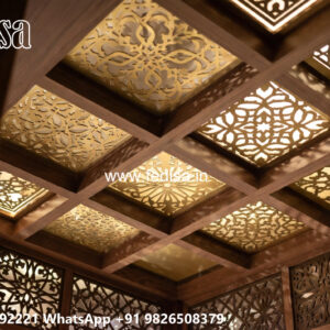 Wooden Classic Ceiling Design New Simple Pop Design No-12317