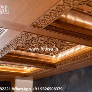 Wooden Classic Ceiling Design Washroom Ceiling Designs No-12321