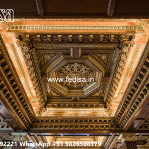 Wooden Classic Ceiling Design Living Room Pop False Ceiling Design No-12326