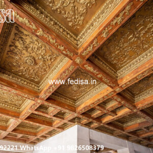 Wooden Classic Ceiling Design Decent Pop Design For Hall No-12338