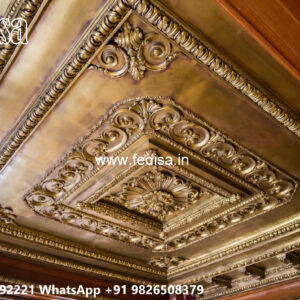 Wooden Classic Ceiling Design Plaster Of Paris Design Simple No-12341