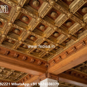 Wooden Classic Ceiling Design Pop Design For Hall Without False Ceiling No-12346