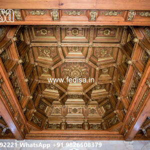 Wooden Classic Ceiling Design Pop Tv Set Design No-12350