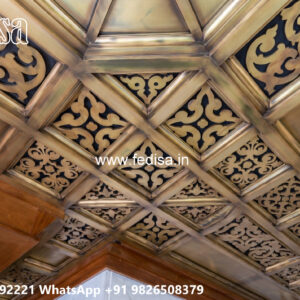 Wooden Classic Ceiling Design Minus Plus Lobby Design No-12372