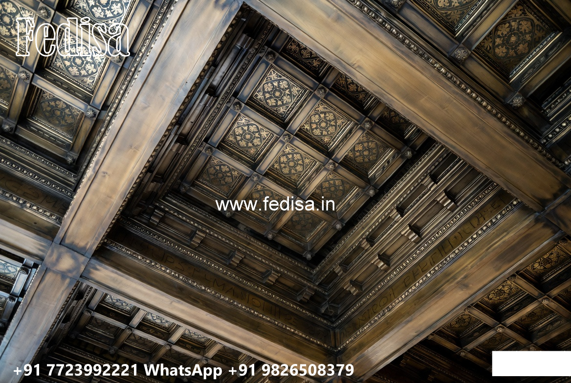 Wooden Classic Ceiling Design Side Fan Pop Design No-12378