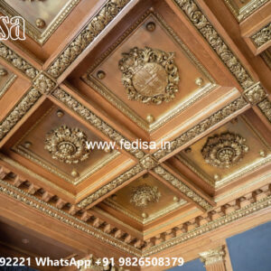Wooden Classic Ceiling Design Fall Ceiling Design Cost No-12392