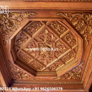 Wooden Classic Ceiling Design Pop Design For Jhumar No-12394