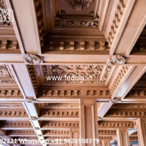 Wooden Classic Ceiling Design Pop Guest Room Design No-12403