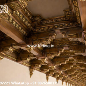 Wooden Classic Ceiling Design Plus Minus Pop Design Two Fan No-12441