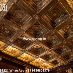 Wooden Classic Ceiling Design Pop Ceiling Design For Salon No-12450
