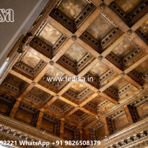 Wooden Classic Ceiling Design Plus Minus Design For Balcony No-12454