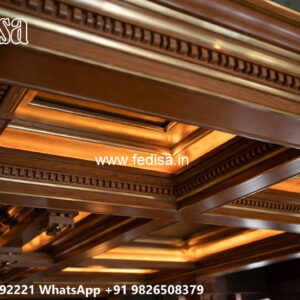 Wooden Classic Ceiling Design Simple False Ceiling Designs For Living Room With 2 Fans No-12458