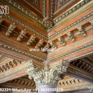 Wooden Classic Ceiling Design Pop Color Paint Design No-12487