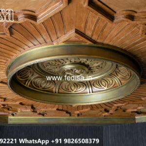 Wooden Classic Ceiling Design Small Office Pop Design No-12513