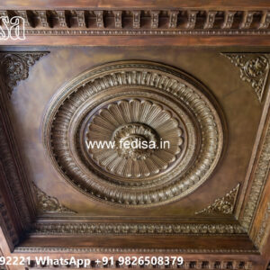 Wooden Classic Ceiling Design Ceiling Design Two Fan No-12534