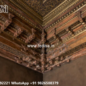 Wooden Classic Ceiling Design False Ceiling Design With One Fan No-12541