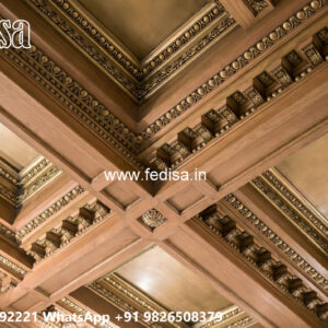 Wooden Classic Ceiling Design Pop Ceiling Cornice Design No-12556