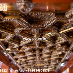 Wooden Classic Ceiling Design Pop Design With Cnc Cutting No-12557