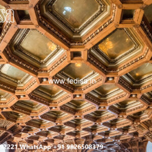 Wooden Classic Ceiling Design False Ceiling Two Fan Design No-12560