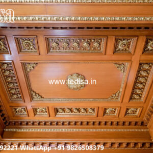 Wooden Classic Ceiling Design Roof Pop Paint Design No-12575