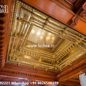 Wooden Classic Ceiling Design Round Design False Ceiling No-12582