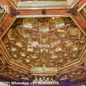 Wooden Classic Ceiling Design Roof Wall Pop Design No-12602