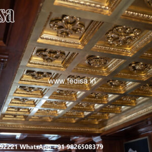 Wooden Classic Ceiling Design Pop Roof Flower Design No-12614