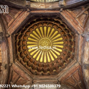 Wooden Classic Ceiling Design False Ceiling Two Fans No-12617