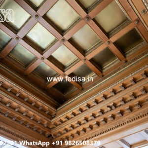 Wooden Classic Ceiling Design Pop Design For Mandir Room No-12618