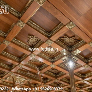 Wooden Classic Ceiling Design Spotlight Pop Design No-12621