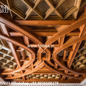 Wooden Classic Ceiling Design Pop Ceiling Design Office No-12630