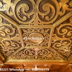 Wooden Classic Ceiling Design Pop Design Bedroom Latest No-12631