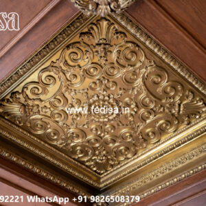 Wooden Classic Ceiling Design Pop Design Simple Color No-12648