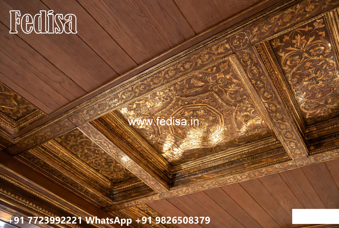 Wooden Classic Ceiling Design S Shape False Ceiling Design No-12649