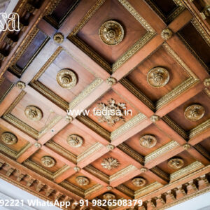 Wooden Classic Ceiling Design Pop Ceiling Flower Color No-12671