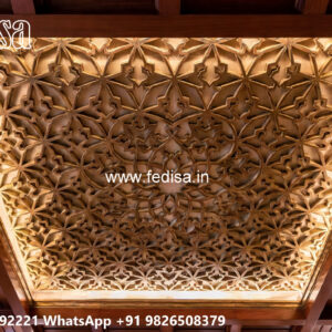 Wooden Classic Ceiling Design Chat Par Pop Design No-12675
