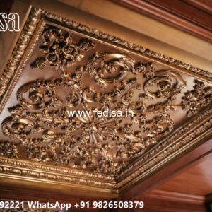 Wooden Classic Ceiling Design Best Pop Design For Office No-12728