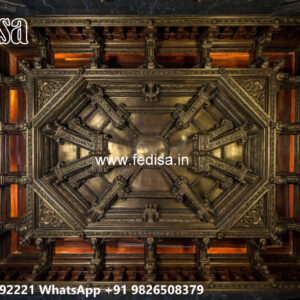 Wooden Classic Ceiling Design Pop Design Big Hall No-12732
