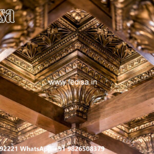 Wooden Classic Ceiling Design Master Bedroom Pop Ceiling No-12742