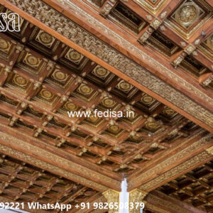 Wooden Classic Ceiling Design Plus Minus Pop Design Bathroom No-12744