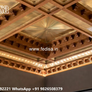 Wooden Classic Ceiling Design Pop Design Round Shape No-12755