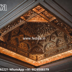 Wooden Classic Ceiling Design Pop False Ceiling Round Design No-12774