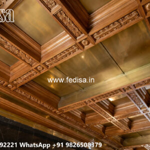 Wooden Classic Ceiling Design Pop Brick Wall Design No-12778
